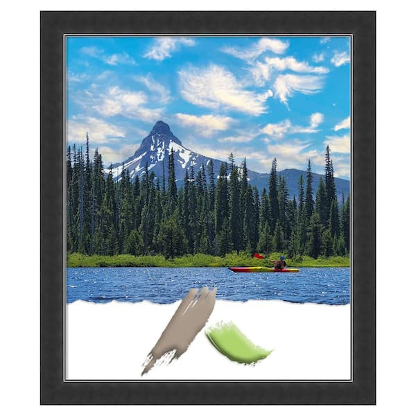 Amanti Art Corvino Black Narrow Wood Picture Frame Opening Size 20 x 24 in.