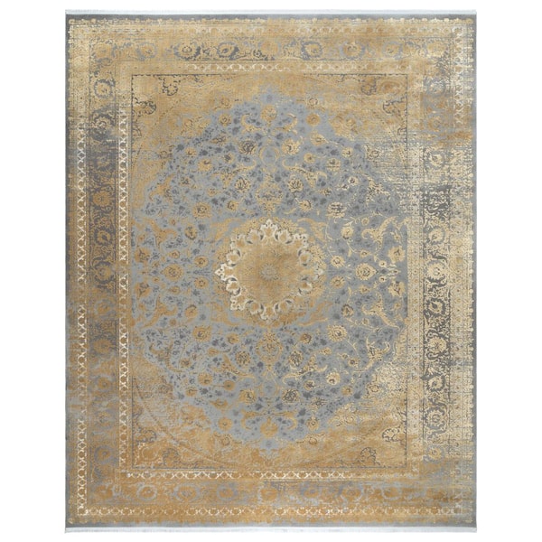Gertmenian Florance Foggia Gold 5 ft. x 8 ft. Oriental/Medallion Indoor Area Rug