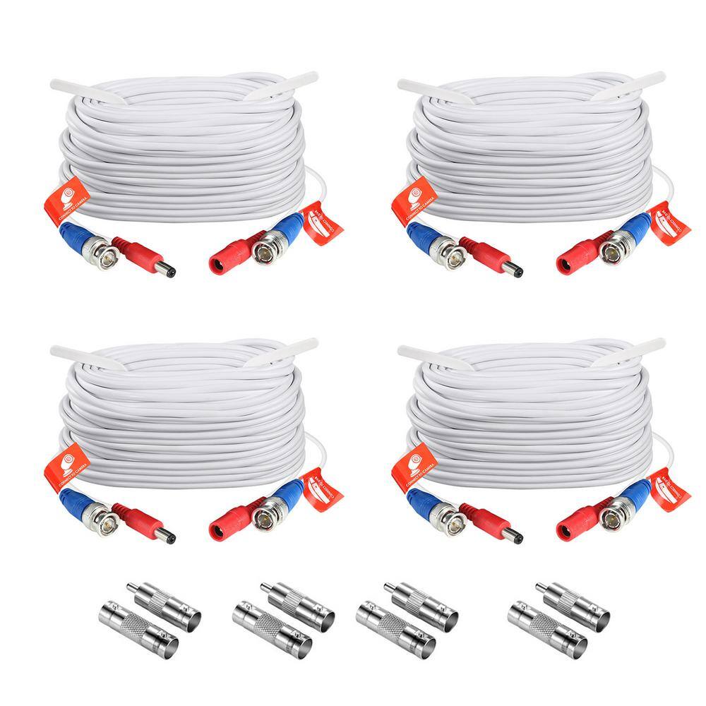 PKPOWER White 100ft BNC Extension Cable for