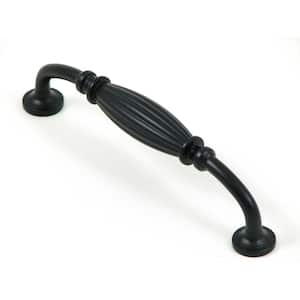 French Country 5 in. Center-to-Center Matte Black Cabinet Pull