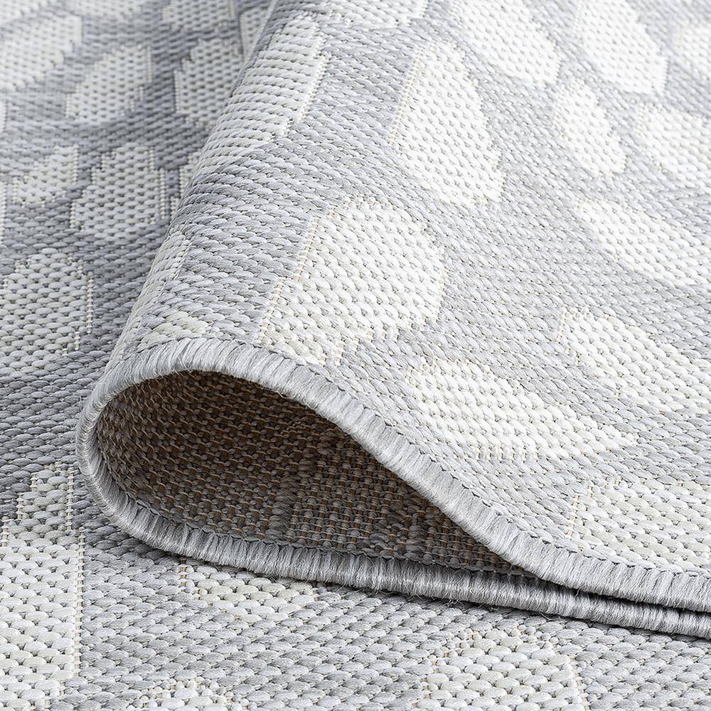 Eco Modern Gray Synthetic 4' x 6' Flat Woven Area Rug