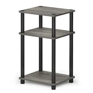 Just 13.4 in. French Oak Grey/Black 22.8 in. Rectangular Wood End Table