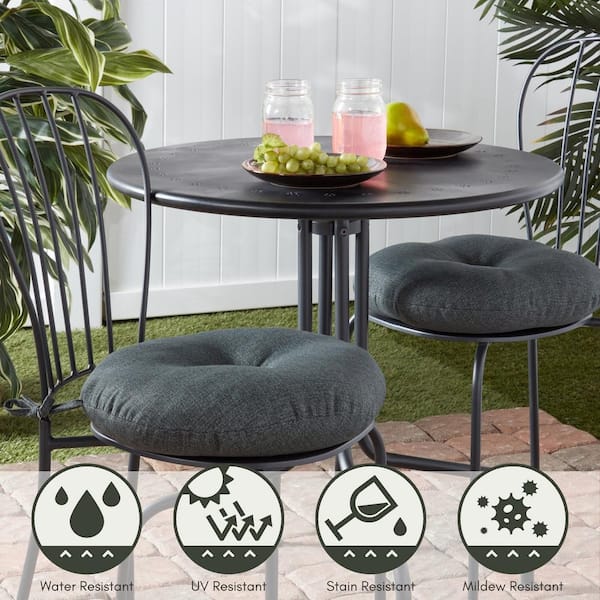 Greendale Home Fashions Carbon 15 Round Outdoor Seat Cushion