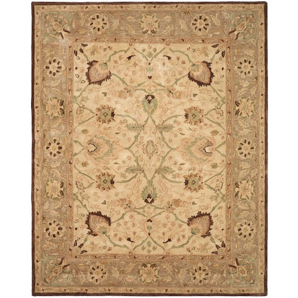 SAFAVIEH Anatolia Ivory/Brown 8 ft. x 10 ft. Border Area Rug