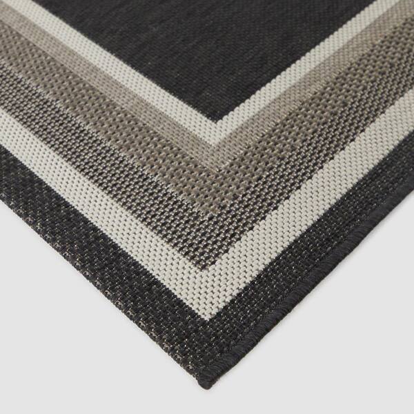 Balta Rugs Oliver Border Patio Rug - Color: Black; Size: 5'3 x 7