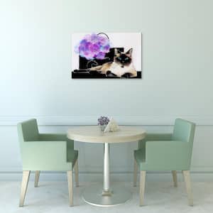 16 in. x 24 in. "Lilac Bouquet" by Jodi Pedri Frameless Free Floating Tempered Glass Panel Graphic Wall Art