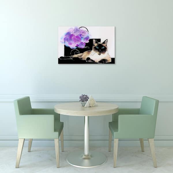 Empire Art Direct 16 in. x 24 in. "Lilac Bouquet" by Jodi Pedri Frameless Free Floating Tempered Glass Panel Graphic Wall Art