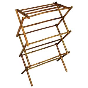 MGP Bamboo Multi-Tier 29 in. W x 14 in. D x 42 in. H Laundry Drying Rack Shelving Unit