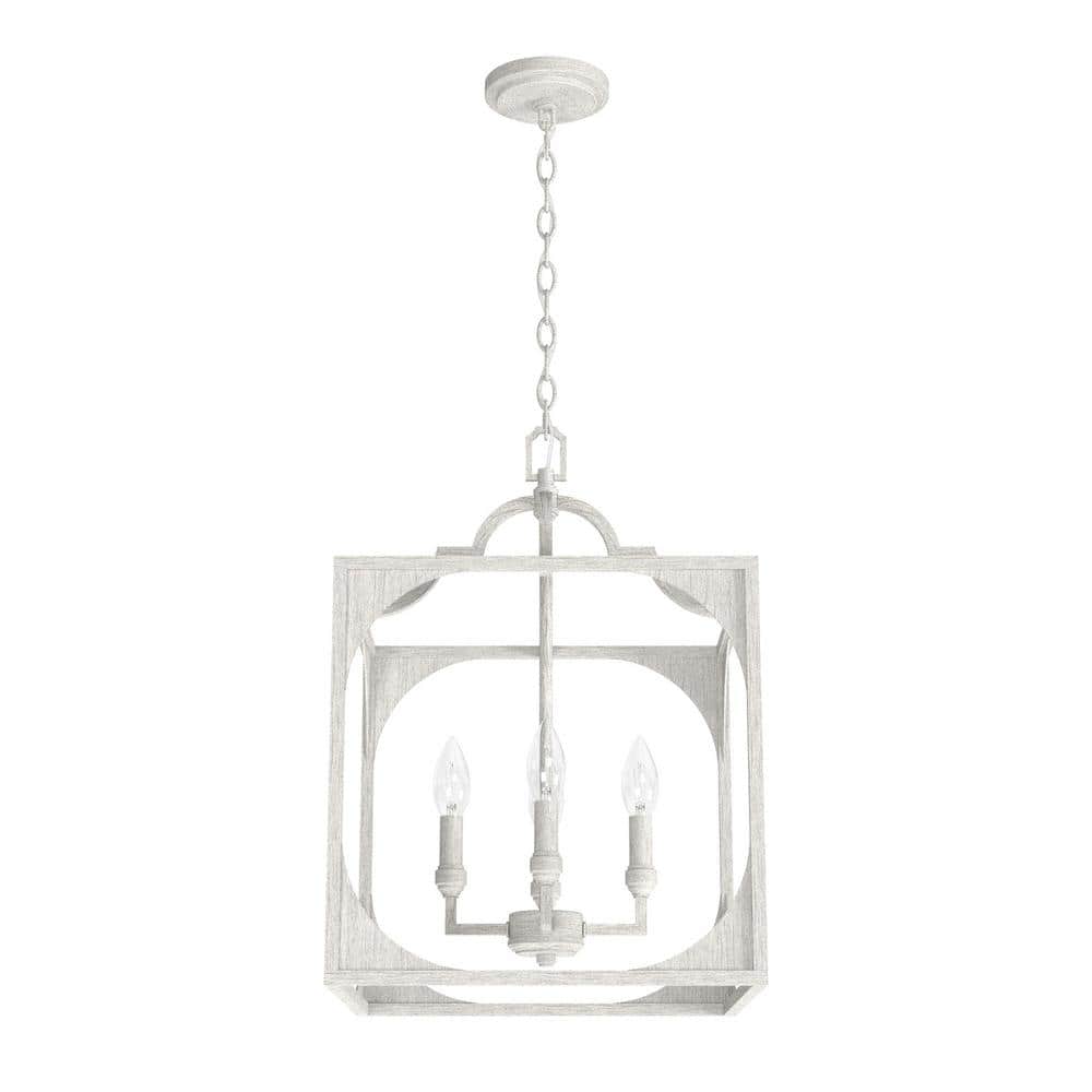 Highland Hill Distressed White Aluminum 4-Light LED Pendant