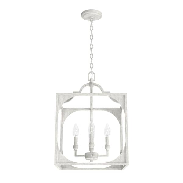Highland Hill 4-Light Distressed White Island Pendant Light Dining Room Light