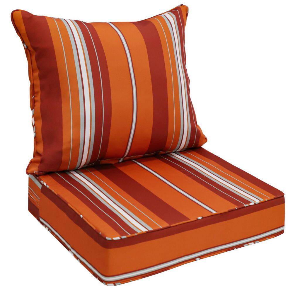 25 in. W x 25 in. D Red Stripe Universal Outdoor Dining Chair Seat Back Cushion price history on PriceWatchPro