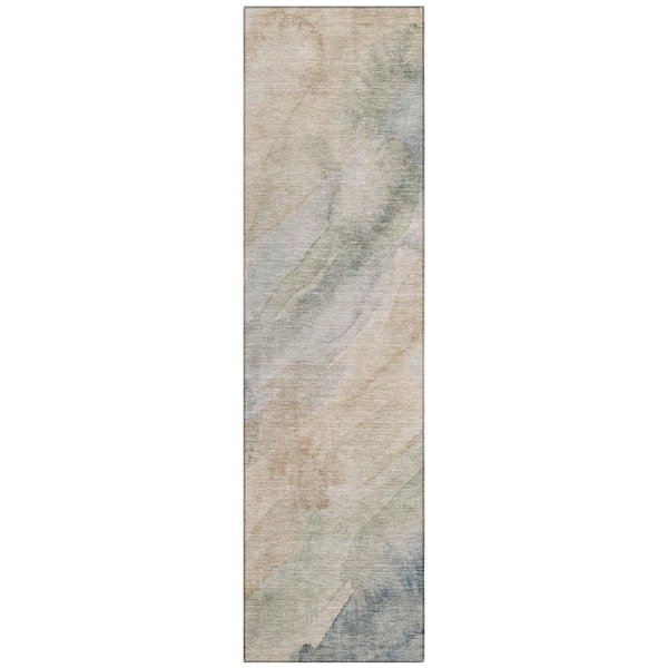 Chantille Machine Washable Indoor/Outdoor Abstract ACN2949 Silver 2 ft. x 7 ft. Runner Rug