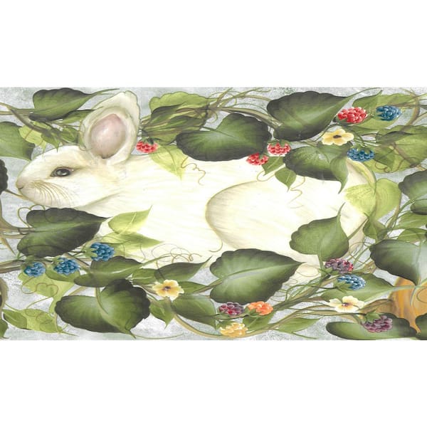 Dundee Deco Falkirk Brin Bunnies, Rabbits White, Brown Wallpaper Border