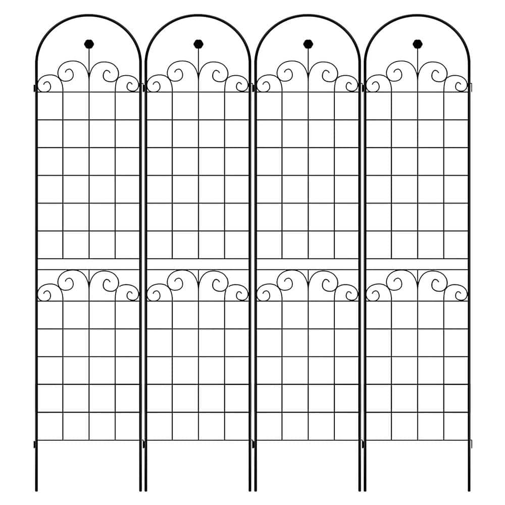 4 Pack 86.7 in. Metal Garden Trellis for Climbing Plants