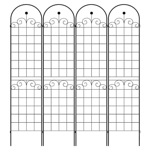 4 Pack 86.7 in. Metal Garden Trellis for Climbing Plants