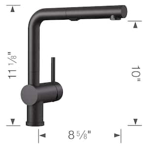 Linus Single-Handle Pull Out Sprayer Kitchen Faucet in Anthracite