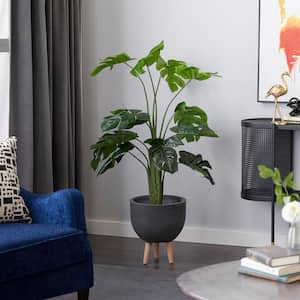 48 in. H Monstera Artificial Plant with Realistic Leaves and Black Plastic Pot