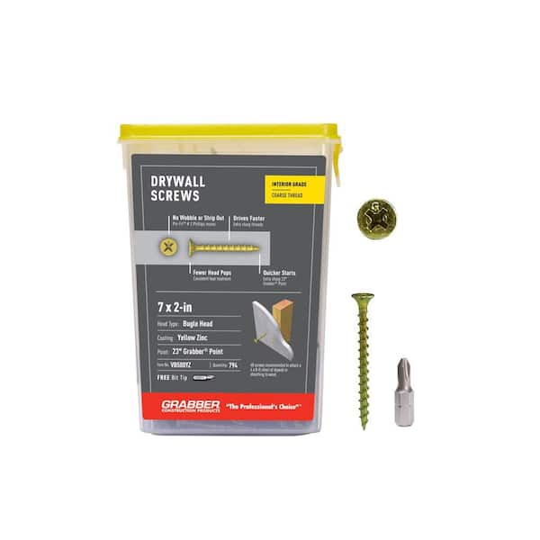 #7 x 2 in. Gold Phillips Bugle Screw (5 lb. per Box)