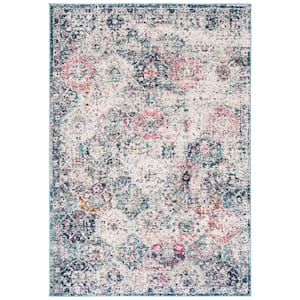 Madison Navy/Teal 5 ft. x 8 ft. Border Area Rug