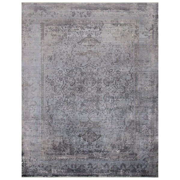 Eclipse 8 ft. x 10 ft. Gray/Charcoal Contemporary Overdyed Oriental Area Rug