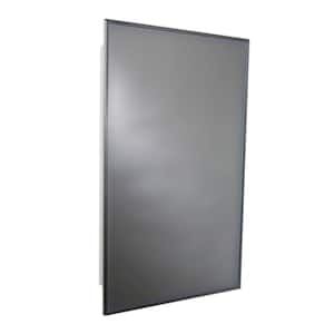 16.1 in. W. x 20.1 in. H Rectangular Plastic Medicine Cabinet with Stainless Steel Frame and Mirror
