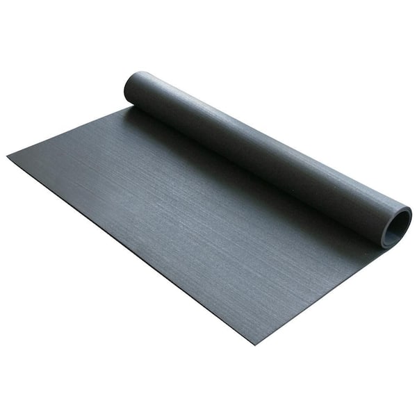 Rubber Flooring Roll per SF | 4 ft Wide x 1/4 inch | Rubber Gym Flooring for Home Gyms | Texture: Smooth | Color: Black | Weight: 1.5 lbs per SF
