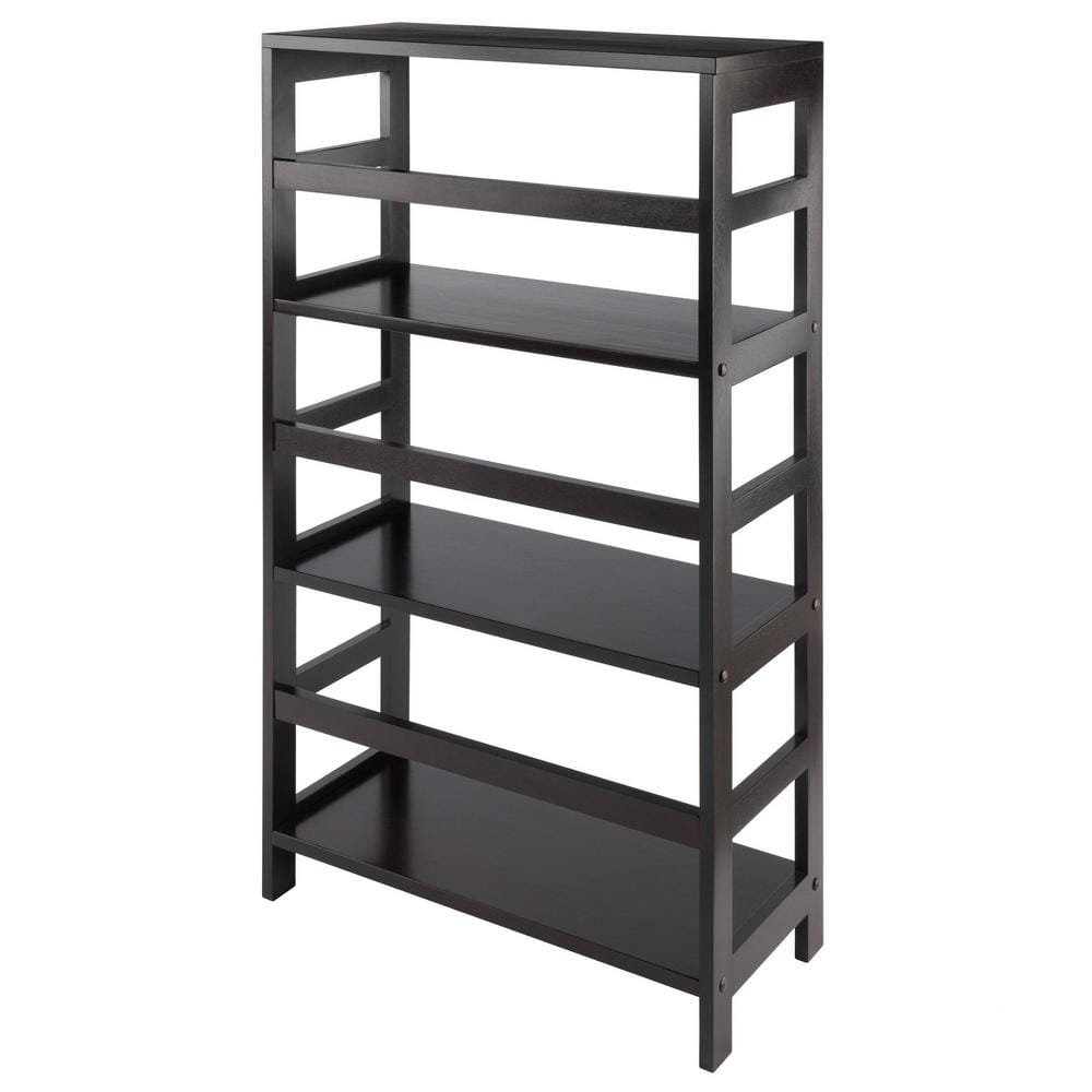 Espresso Transitional Wood 3-Tier Storage Shelf for Kids and Toys