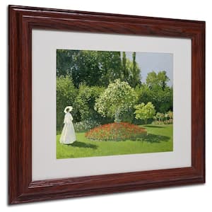 11 in. x 14 in. Jeanne Marie Lecadre in the Garden Matted Brown Framed Wall Art