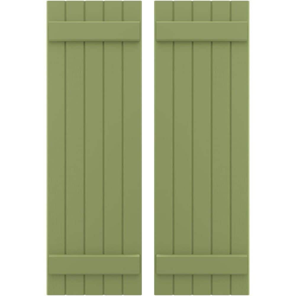 17-1/2 in. W x 53 in. H Americraft 5-Board Exterior Real Wood Joined Board and Batten Shutters in Moss Green price history on PriceWatchPro