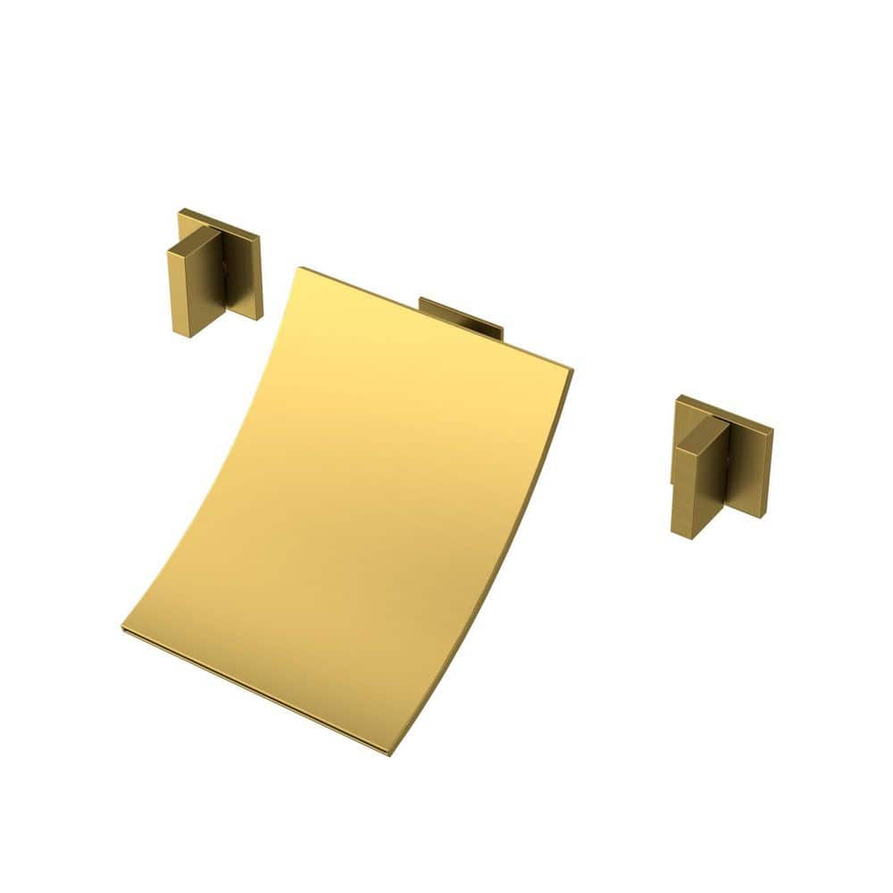 Dual Handle Wall Mounted Roman Tub Faucet with Brass Valve in Brushed Gold price history on PriceWatchPro
