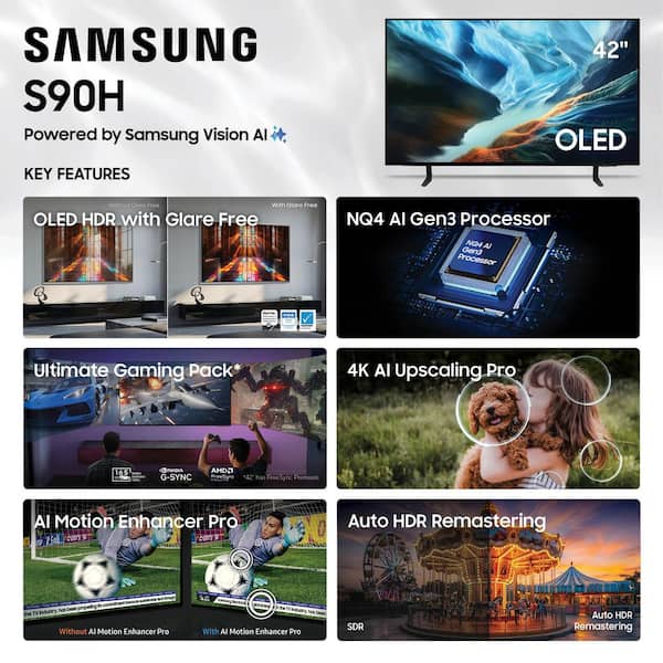 Samsung 42 in. Class S90H Series OLED 4K UHD Vision AI Smart Tizen