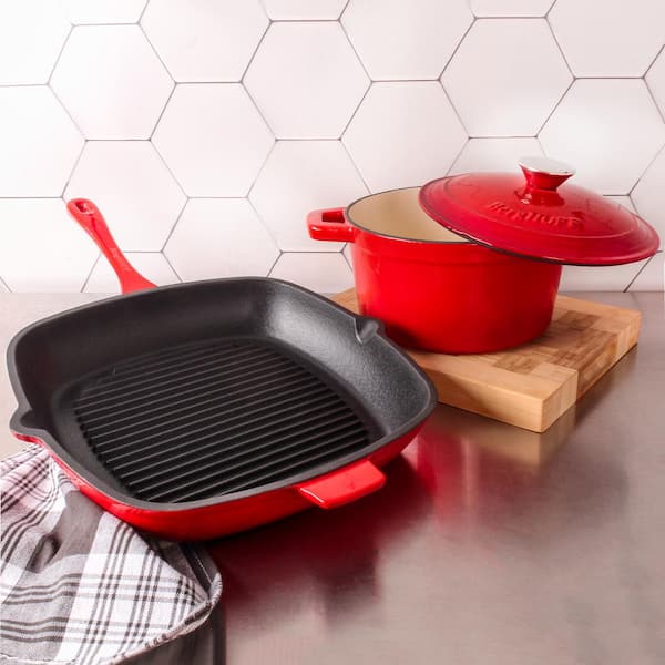 BergHOFF Neo 11 Cast Iron Grill Pan - Red