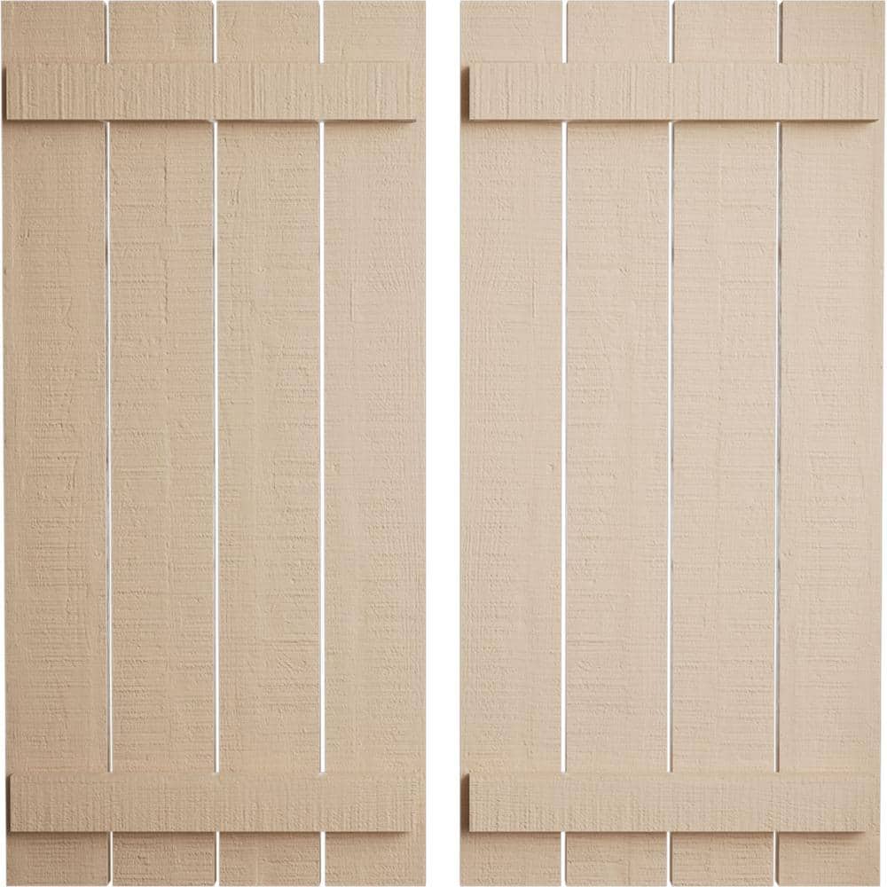 23.5 in. x 52 in. Timberthane Polyurethane 4-Board Spaced Board-n-Batten Rough Cedar Faux Wood Shutters Pair price history on PriceWatchPro