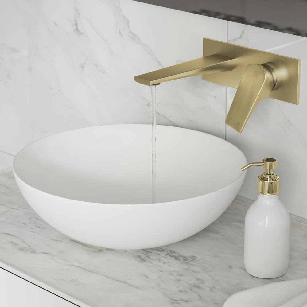 Monaco Brushed Gold Wall-Mount Single-Handle Bathroom Faucet