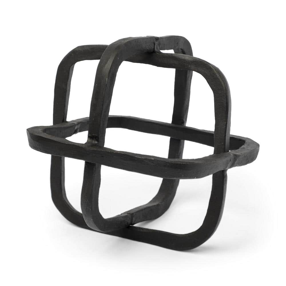 HomeRoots Metal Cube Shaped Sculpture 2000392462 - The Home Depot