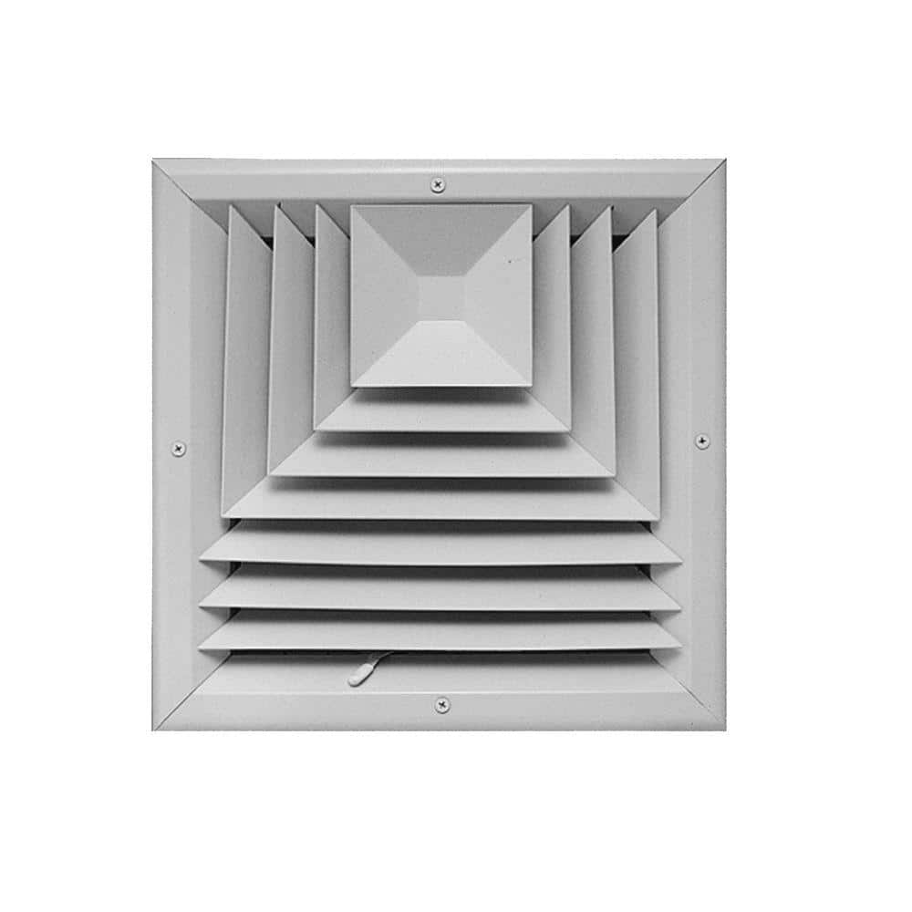 8 in. x 8 in. White Aluminum Ceiling Diffuser 04390808CW - The Home Depot