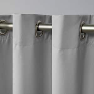 Academy Silver Solid Blackout Grommet Top Curtain, 52 in. W x 63 in. L (Set of 2)