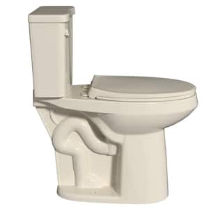 21 in. Extra Tall Toilet 2-Piece 1.28 GPF Single Flush Elongated Heightened Toilet in Bone High Toilets for Seniors