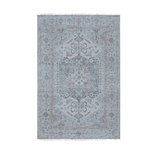 Ivory 6 ft. x 9 ft. Hand-Woven Wool Classic oriental design Rug Area Rug