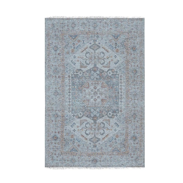 EORC Ivory Hand-Woven Wool Classic Oriental Design Rug, 8' x 10', Area Rug