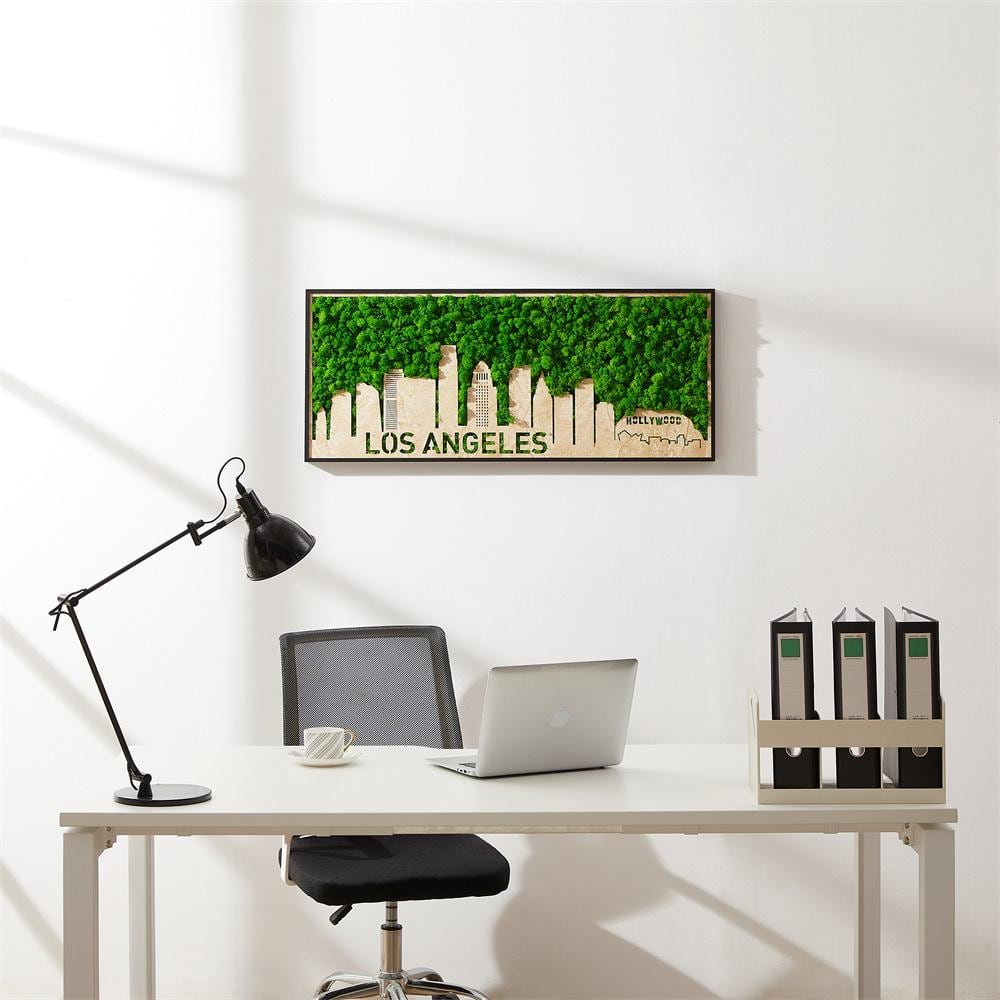 Metal Green Characteristic Wall Art Architectural Decor, Los Angeles Moss C