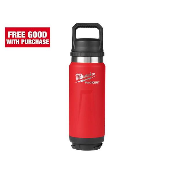 Milwaukee PACKOUT Red 24 oz. Insulated Bottle W/Chug Lid 48-22-8396R ...