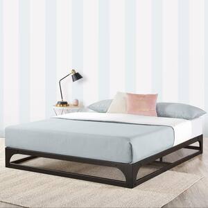 Mellow Ace of Base 9 in. Black Queen Hinged Metal Platform Bed Heavy ...