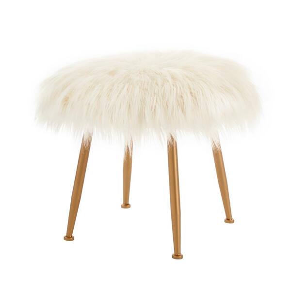 faux fur stool