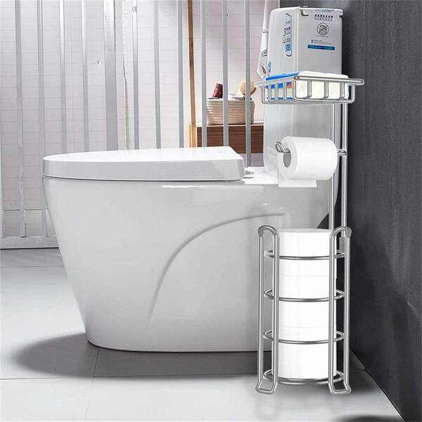 Chrome Stainless Steel Free Standing Toilet Roll Holder – Modern Loo Storage By FB FunkyBuys