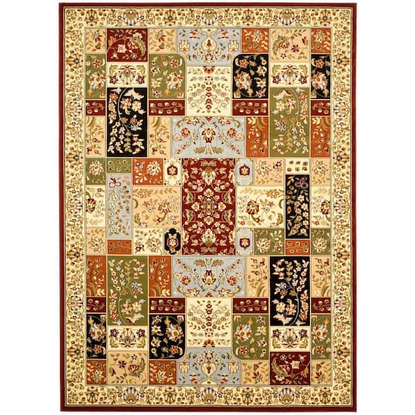 SAFAVIEH Lyndhurst Multi/Ivory 8 ft. x 11 ft. Antique Floral Border Area Rug