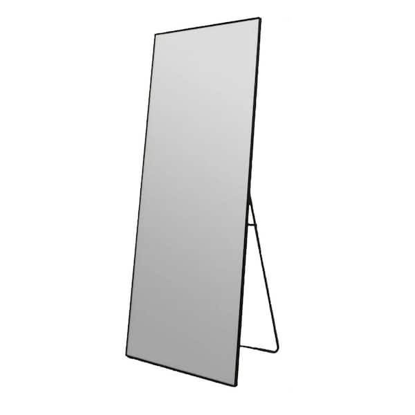 Unbranded 24 in. W x 65 in. H Aluminum LED Full Length Mirror with Lights Floor Mirrors with Stand Safe Touch Button Wall Mirror