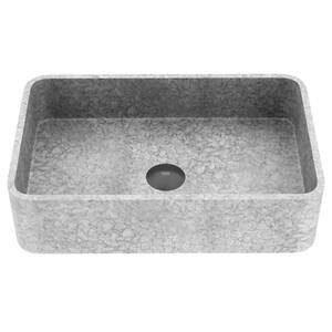 Cordoba Gothic Gray Concreto Stone 20 in. L x 13 in. W x 5 in. H Rectangular Vessel Bathroom Sink