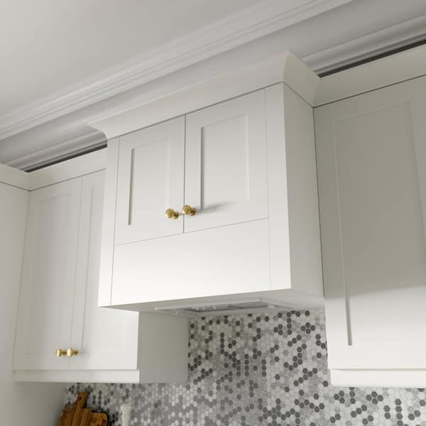 J Collection Wallace Painted Warm White, Tall Shallow Kitchen Cabinet