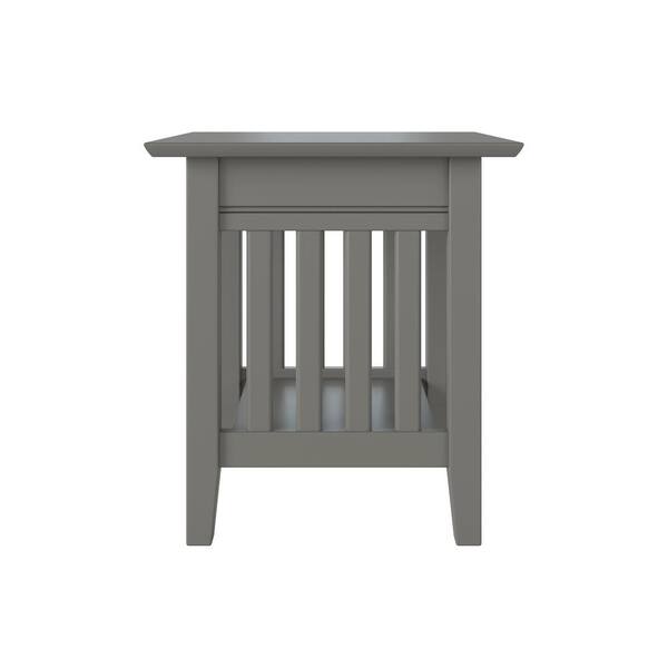 Grey Atlantic Furniture Mission End Table with Charging Station
